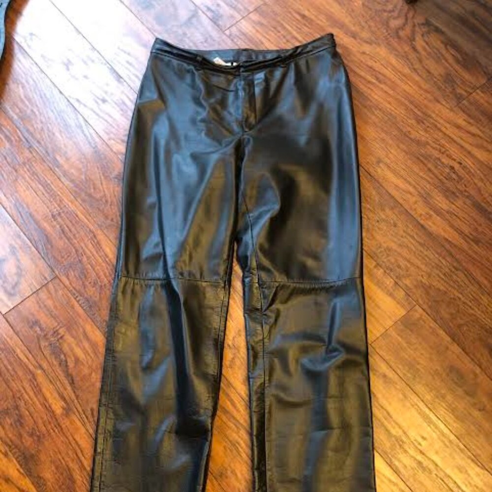 nine west genuine leather pant